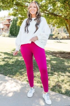 Bouncing Around Leggings, Magenta -Chic Soul Store BouncingAroundLeggings Magenta 5