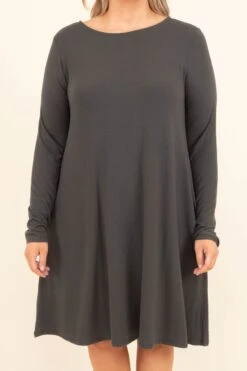 Breathe Deeply Dress, Ash Gray -Chic Soul Store BreatheDeeplyDress AshGray 8872
