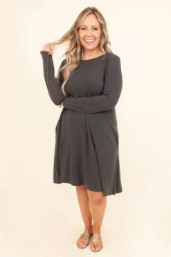 Breathe Deeply Dress, Ash Gray -Chic Soul Store BreatheDeeplyDress AshGray 8875