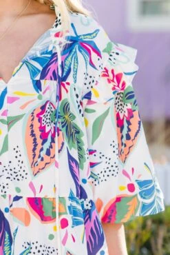 Breeze Through Paradise Dress, Pink Tropical -Chic Soul Store BreezeThroughParadiseDress PinkTropical 4