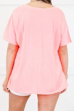 Bright Days Tee, Neon Coral Pink -Chic Soul Store BrightDaysTee NeonCoralPink 1