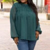 Brunch And Go Top, Hunter Green -Chic Soul Store BrunchAndGoTop HunterGreen 2485