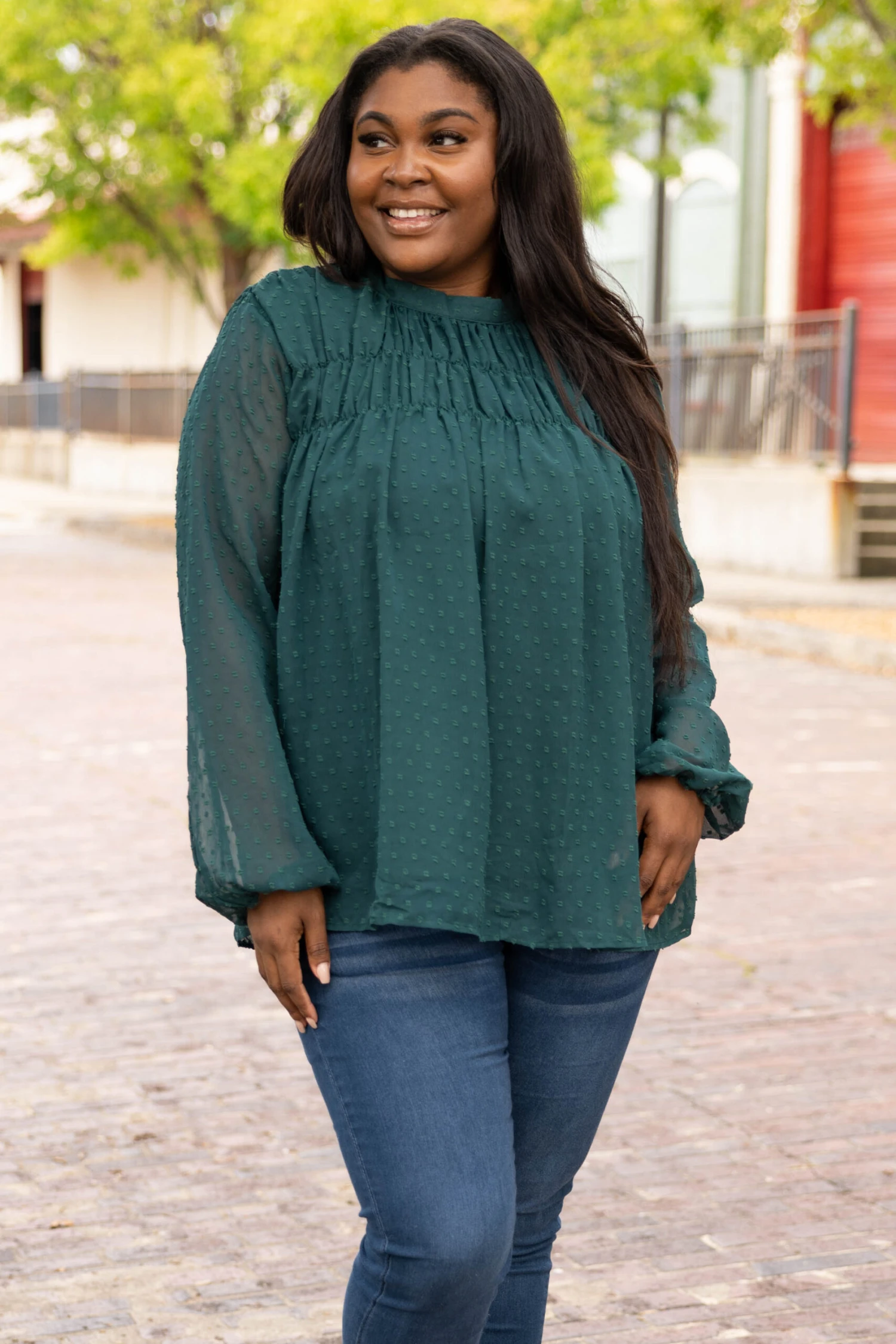 Brunch And Go Top, Hunter Green 3 Brunch And Go Top, Hunter Green