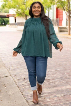 Brunch And Go Top, Hunter Green 10 Brunch And Go Top, Hunter Green -Chic Soul Store BrunchAndGoTop HunterGreen 2487