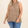 Brunch Get Together Blouse, Mocha -Chic Soul Store BrunchGetTogetherBlouse Mocha 8120