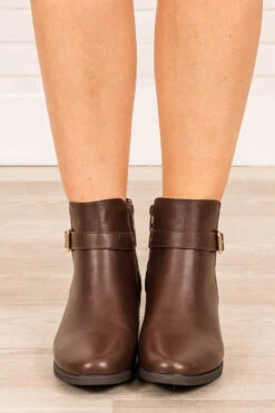 Buckle Down Booties, Brown -Chic Soul Store BuckleDownBooties Brown 3