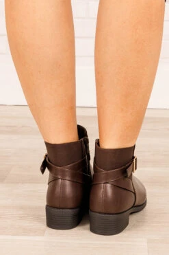 Buckle Down Booties, Brown -Chic Soul Store BuckleDownBooties Brown 5