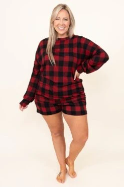 Buffalo Loungin Lounge Shorts, Red 11 Buffalo Loungin Lounge Shorts, Red -Chic Soul Store BuffaloLoungin LoungeShorts Red 0091