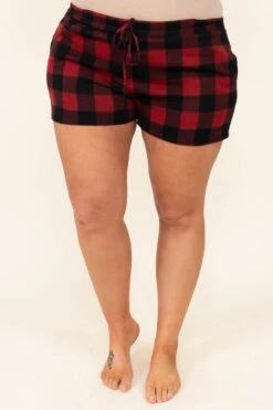 Buffalo Loungin Lounge Shorts, Red 10 Buffalo Loungin Lounge Shorts, Red -Chic Soul Store BuffaloLoungin LoungeShorts Red 0092