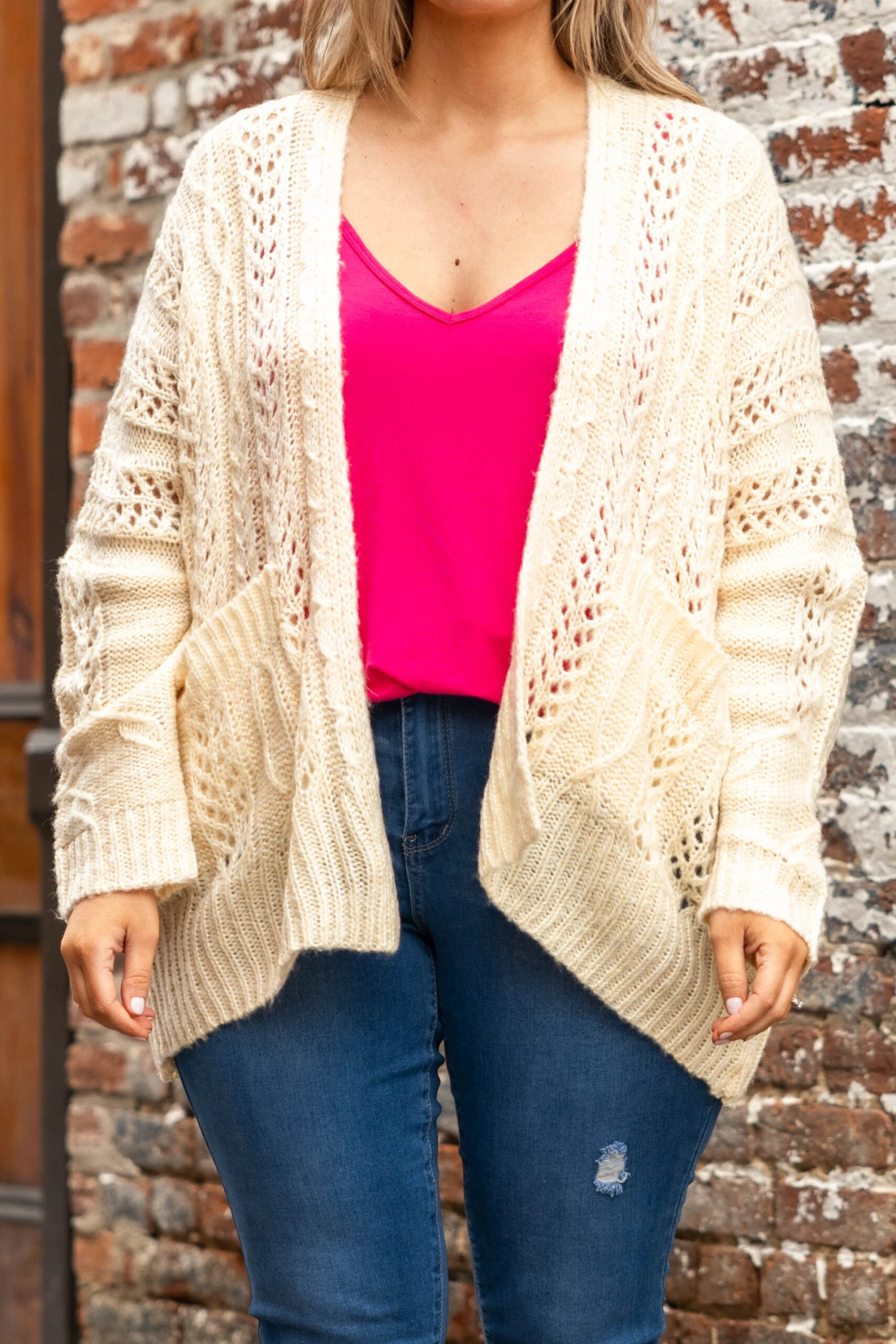 Bundled By Love Cardigan, Cream 6 Bundled By Love Cardigan, Cream - Image 4