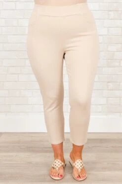 Business Lady Pants, Oatmeal -Chic Soul Store BusinessLadyPants Oatmeal 3