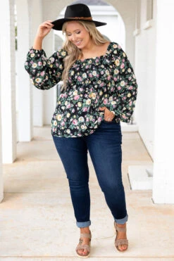 Busy Night Out Blouse, Black-Yellow -Chic Soul Store BusyNightOutBlouse Black Yellow 3331