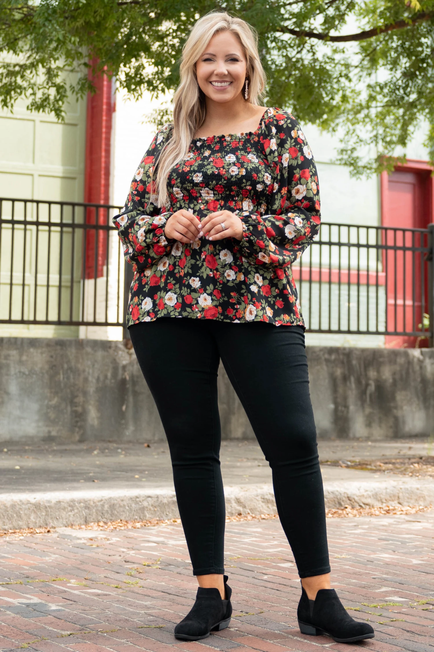 Busy Night Out Blouse, Red-Mustard 5 Busy Night Out Blouse, Red-Mustard - Image 3