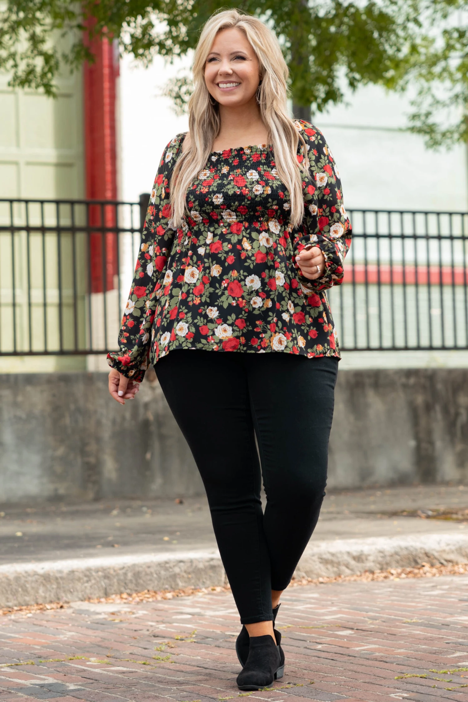 Busy Night Out Blouse, Red-Mustard 4 Busy Night Out Blouse, Red-Mustard - Image 2