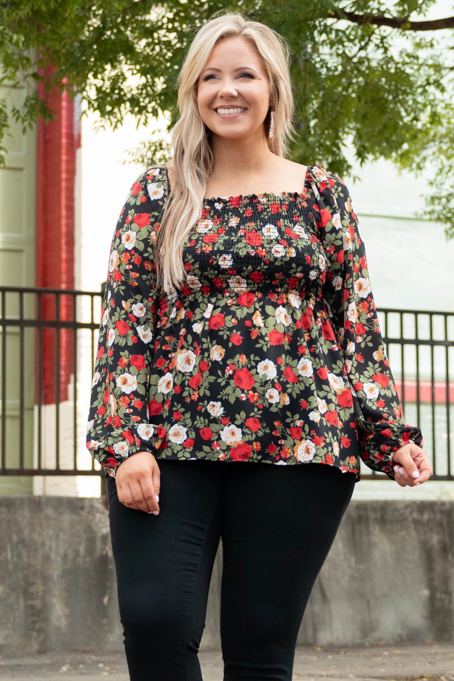 Busy Night Out Blouse, Red-Mustard 3 Busy Night Out Blouse, Red-Mustard