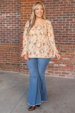 Busy Night Out Blouse, Stone-Orange -Chic Soul Store BusyNightOutBlouse Stone Orange 3117