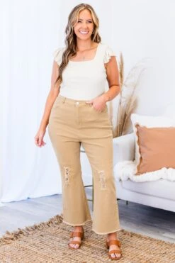 Buttercup Flare Jeans, Brown -Chic Soul Store ButtercupFlarePants Brown 4