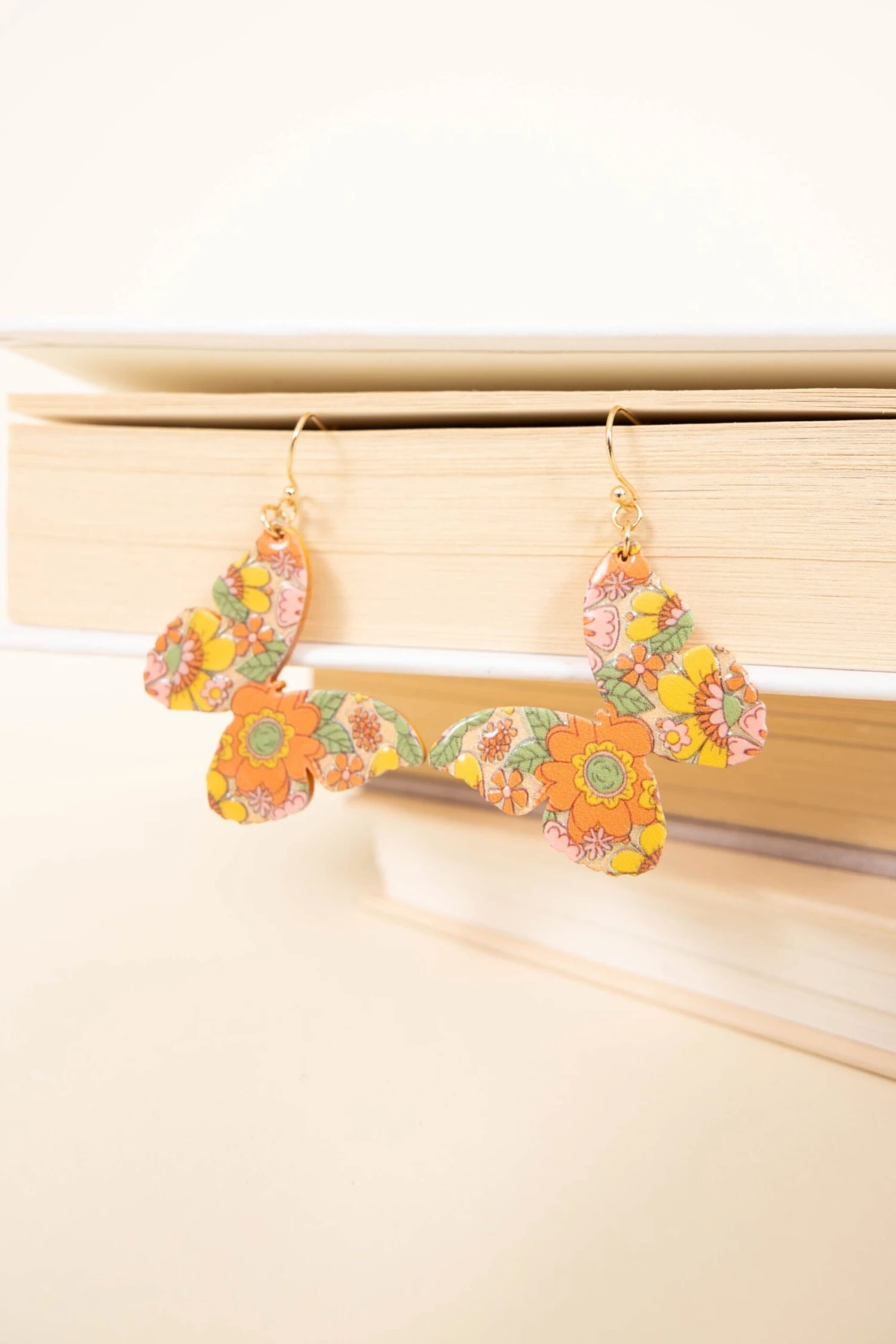 Butterfly Garden Earrings, Orange 3 Butterfly Garden Earrings, Orange