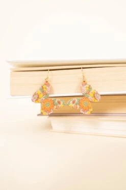 Butterfly Garden Earrings, Orange 7 Butterfly Garden Earrings, Orange -Chic Soul Store ButterflyGardenEarrings Orange2