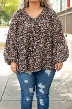 Buttons And Bows Top, Black -Chic Soul Store ButtonsAndBowsTop Black 7090