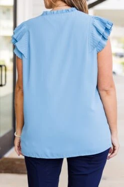 Buzz Word Top, Blue -Chic Soul Store BuzzWordTop Blue 1