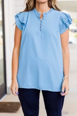 Buzz Word Top, Blue -Chic Soul Store BuzzWordTop Blue 2 398501a0 f626 4c84 bdbb 0020d790f052