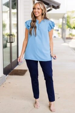 Buzz Word Top, Blue -Chic Soul Store BuzzWordTop Blue 5 fdd2d712 6f11 4416 bae1 276c3380aab0