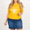 Buzzing Around Tee, Heather Mustard -Chic Soul Store BuzzingAroundTee HeatherMustard 0157