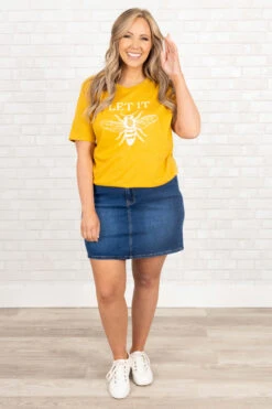 Buzzing Around Tee, Heather Mustard -Chic Soul Store BuzzingAroundTee HeatherMustard 0159