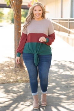 By The Book Sweater, Coffee-Hunter Green -Chic Soul Store ByTheBookSweater Coffee HunterGreen 3