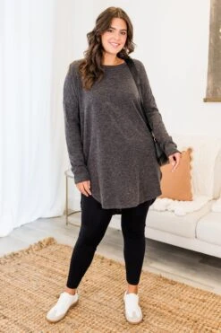 Cafe Cutie Tunic, Charcoal 10 Cafe Cutie Tunic, Charcoal -Chic Soul Store CafeCutieTunic Charcoal 5