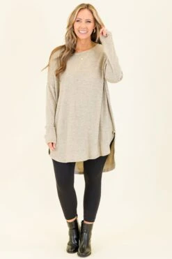 Cafe Cutie Tunic, Heather Gray 10 Cafe Cutie Tunic, Heather Gray -Chic Soul Store CafeCutieTunic HeatherGray 5