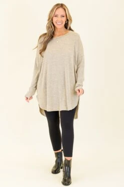 Cafe Cutie Tunic, Heather Gray 11 Cafe Cutie Tunic, Heather Gray -Chic Soul Store CafeCutieTunic HeatherGray 6