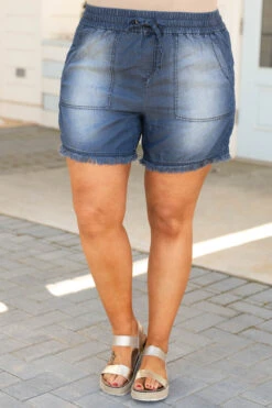 California Cool Shorts, Dark Wash -Chic Soul Store CaliforniaCoolShorts DarkWash 5832