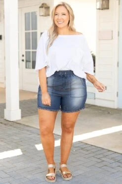 California Cool Shorts, Dark Wash -Chic Soul Store CaliforniaCoolShorts DarkWash 5885