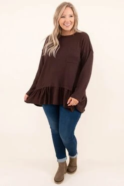 Can We Have Fun Tunic, Chocolate -Chic Soul Store CanWeHaveFunTunic Chocolate 4523