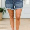 Can You Rock With Me Shorts, Dark Wash 2 Can You Rock With Me Shorts, Dark Wash -Chic Soul Store CanYouRockWithMeShorts DarkWash 4