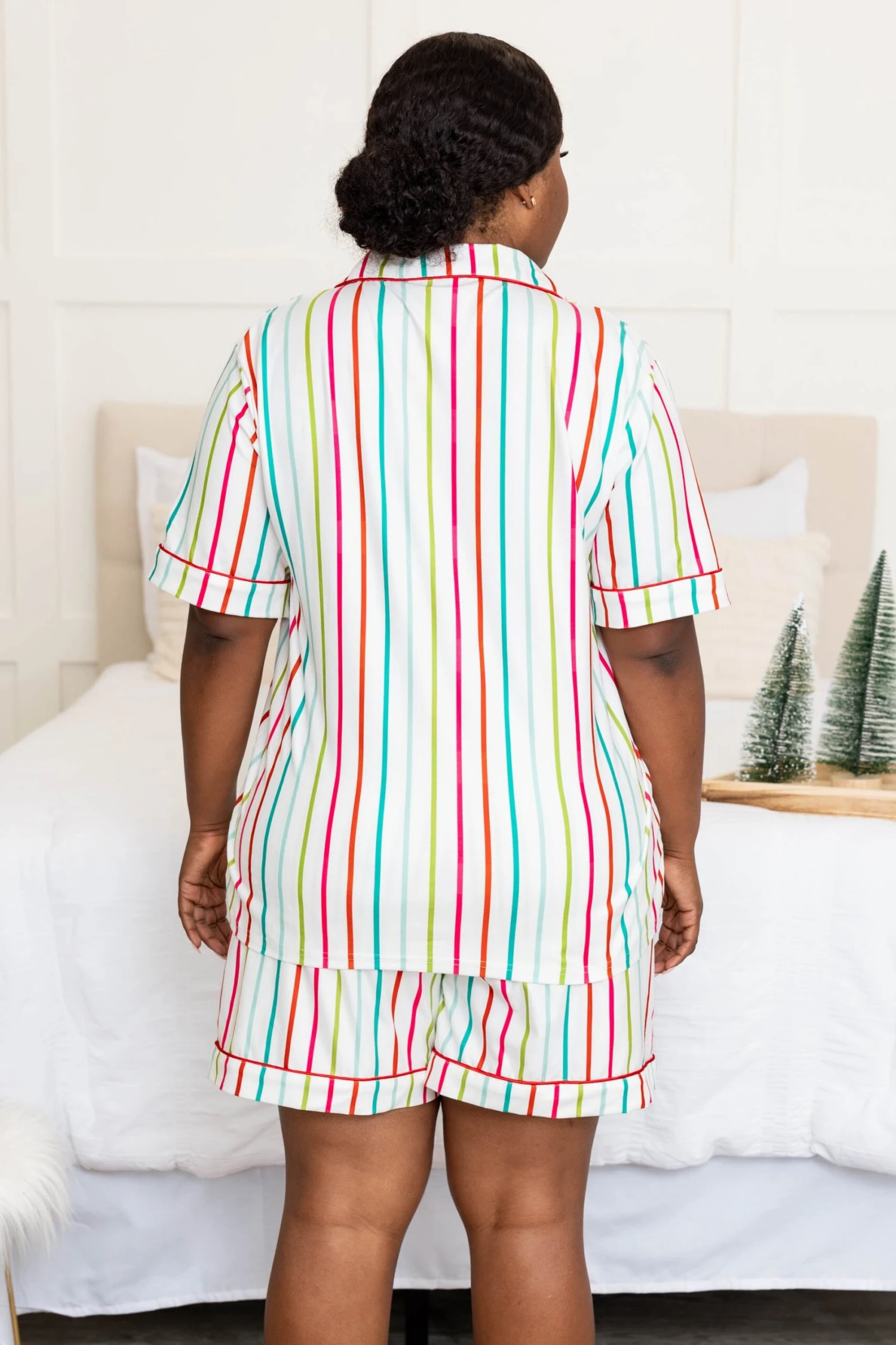 Candy Wonderland Short Sleeve Pajama Top, White 6 Candy Wonderland Short Sleeve Pajama Top, White - Image 5