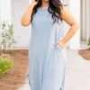 Cannot Imagine Maxi Dress, Ash Blue