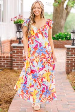 Captured By You Dress, Red Multi -Chic Soul Store CapturedByYouDress RedMulti 6