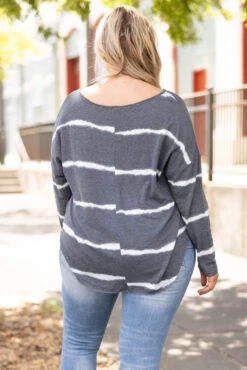 Careless Whisper Top, Charcoal -Chic Soul Store CarelessWhisperTop Charcoal 1246