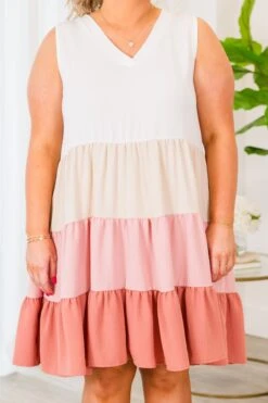 Carnation Dress, Ivory/Mauve -Chic Soul Store CarnationDress Ivory Mauve 2
