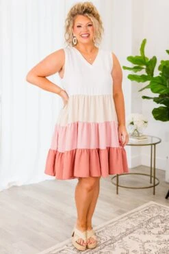 Carnation Dress, Ivory/Mauve -Chic Soul Store CarnationDress Ivory Mauve 4