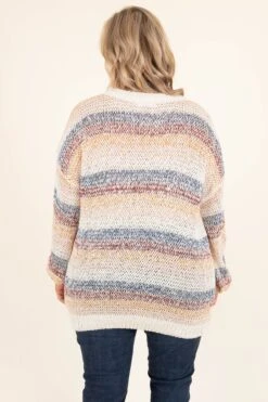 Carry A Smile Sweater, Cream Multi -Chic Soul Store CarryASmileSweater CreamMulti 9131