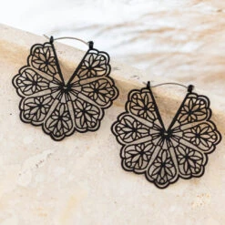 Cascading Movements Earrings, Black 9 Cascading Movements Earrings, Black -Chic Soul Store CascadingMovementsEarrings Black