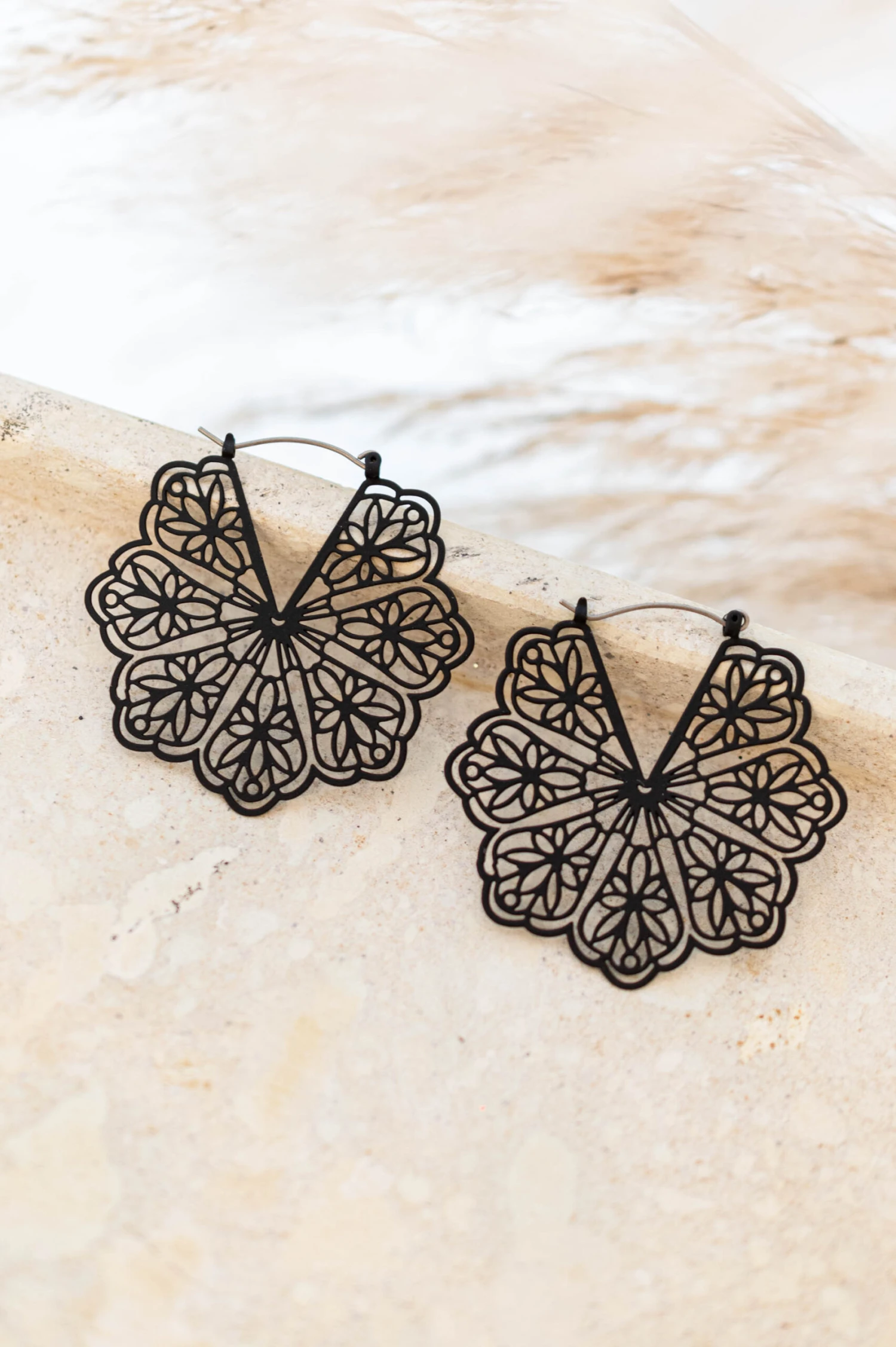 Cascading Movements Earrings, Black 3 Cascading Movements Earrings, Black