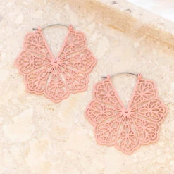 Cascading Movements Earrings, Pink -Chic Soul Store CascadingMovementsEarrings Pink