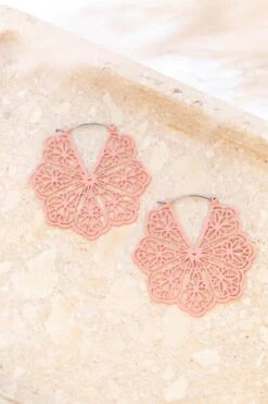 Cascading Movements Earrings, Pink