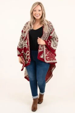 Castle Of Gold Poncho, Red -Chic Soul Store CastleOfGoldPoncho Red 3807
