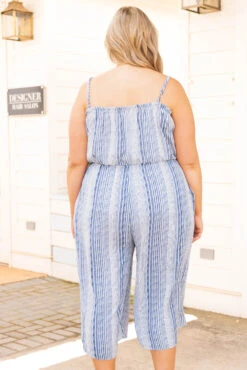 Catamaran Couture Jumpsuit, Navy -Chic Soul Store CatamaranCoutureJumpsuit Navy 1112